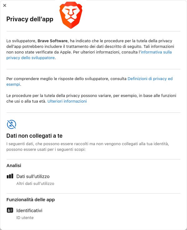 Privacy badge Brave